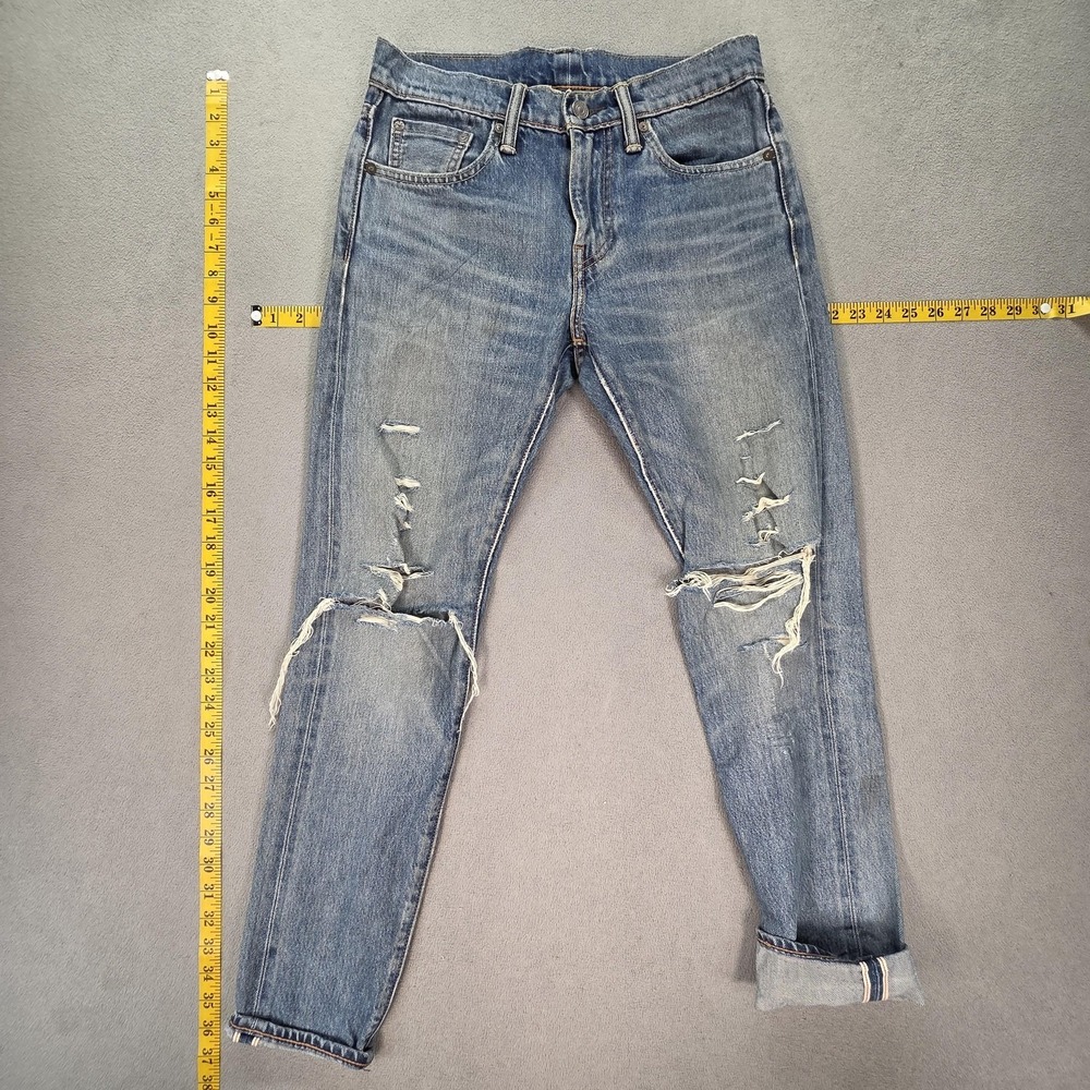 Levis 512 Jeans Mens‎ Selvedge Slim Tapered Thrashed Whiskers Fits 28x29
